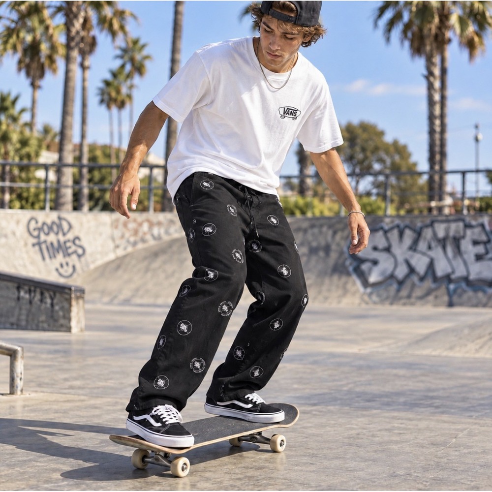 Element Skateboard Public Enemy Mens sz M Black Skate Flex Elastic Waist Pants
